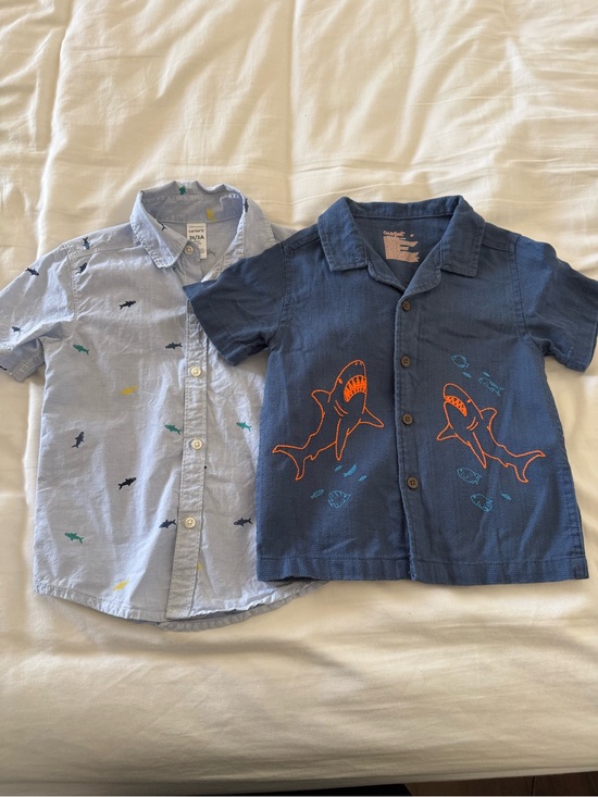 Carter's Other - Carter's Navy Blue Short-Sleeve Shark Button-Up Shirt